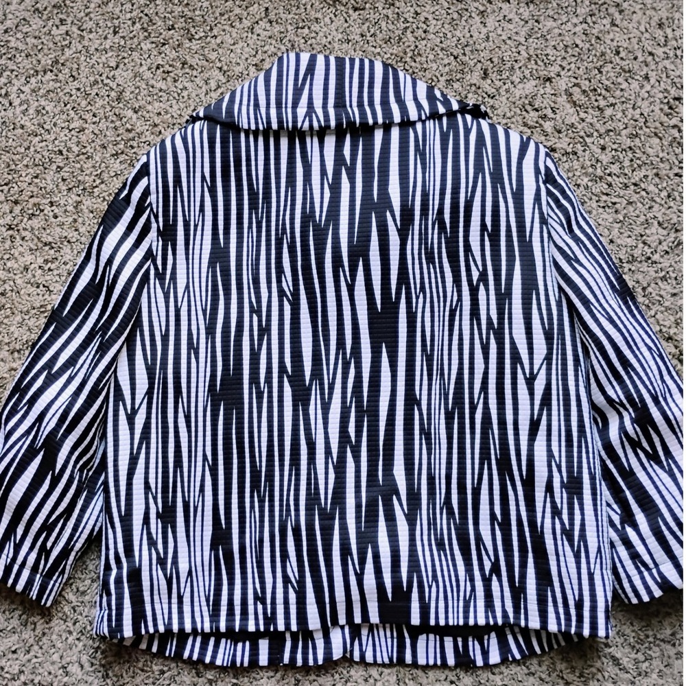 Trevan Zebra Print Jacket Collared Button Front B… - image 5